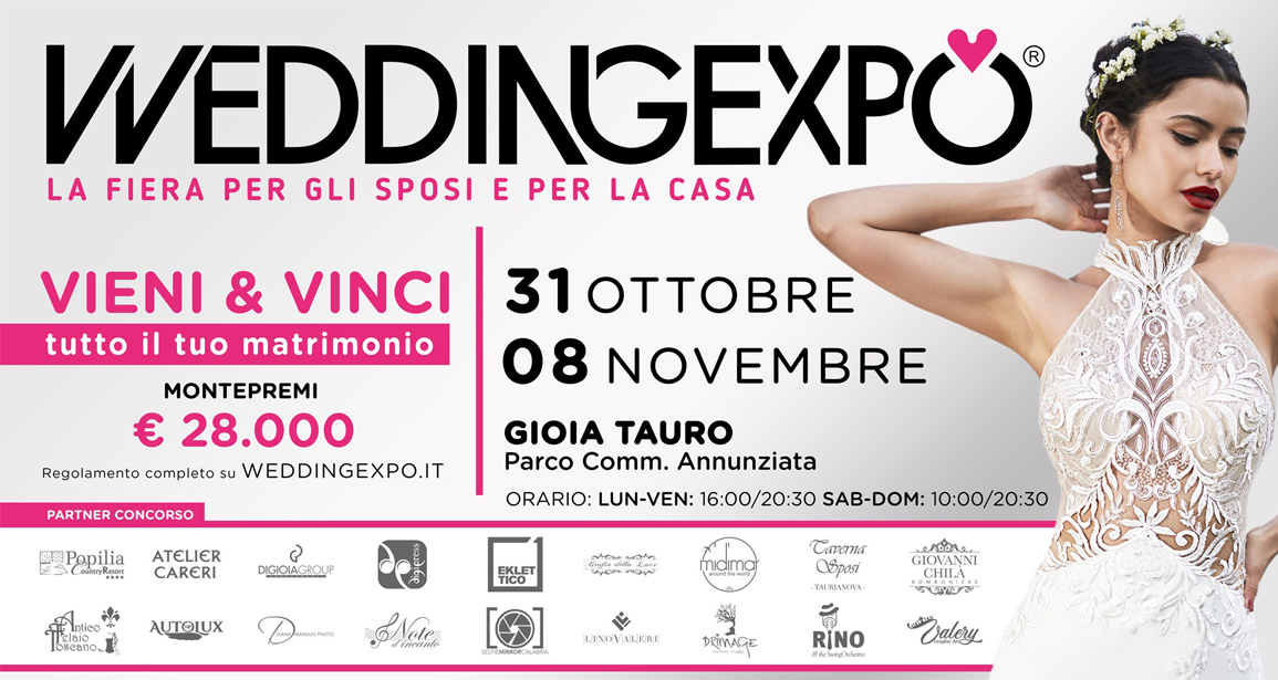 Wedding Expo 2020. Dal 31 Ottobre all’08 Novembre Parco Commerciale Annunziata Gioia Tauro (RC)